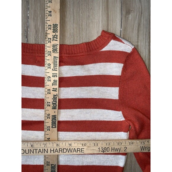 Pink Rose, Orange Owl And White Stripe Sweater Dress Sz SMALL - Picture 9 of 9
